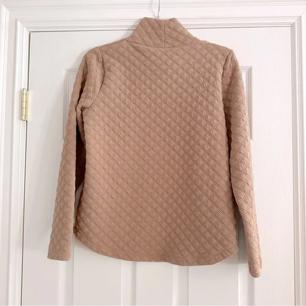 J Crew Quilted mockneck Mock XS Pullover Shirt BL249 Top Shirt 2022